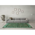 thumbnail image 3 of Ahgly Company Indoor Rectangle Persian Turquoise Blue Traditional Area Rugs, 5' x 7', 3 of 4