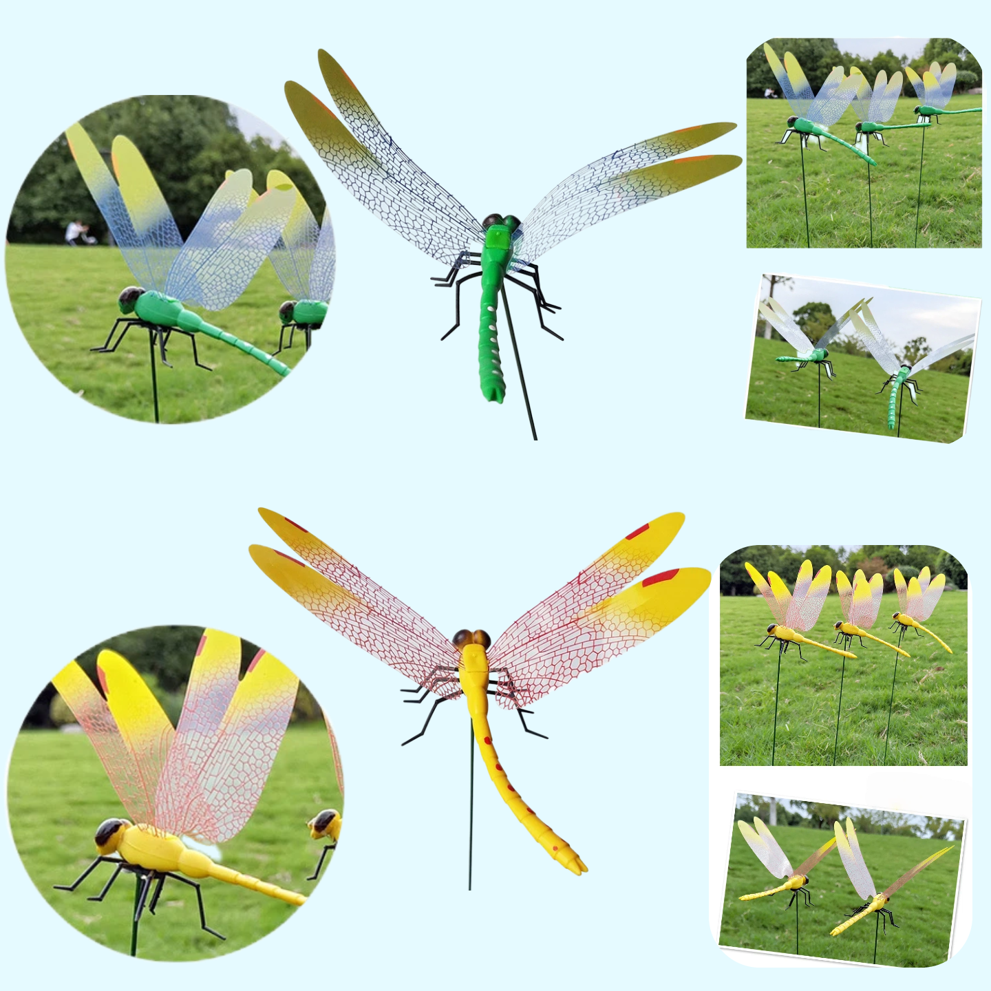 40pcs Dragon Fly Clips for Bugs Repellent 3D Dragonfly Clip Realistic Dragonfly Clips to Keep Bugs Away for Garden Patio Decoration