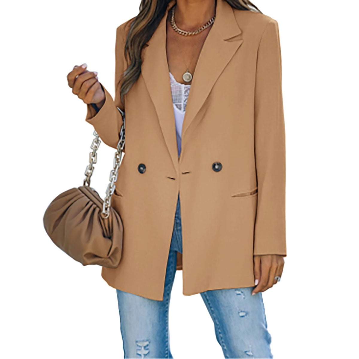 Women's Blazer Front Opening Blazer Lapel Long Sleeve Work Office