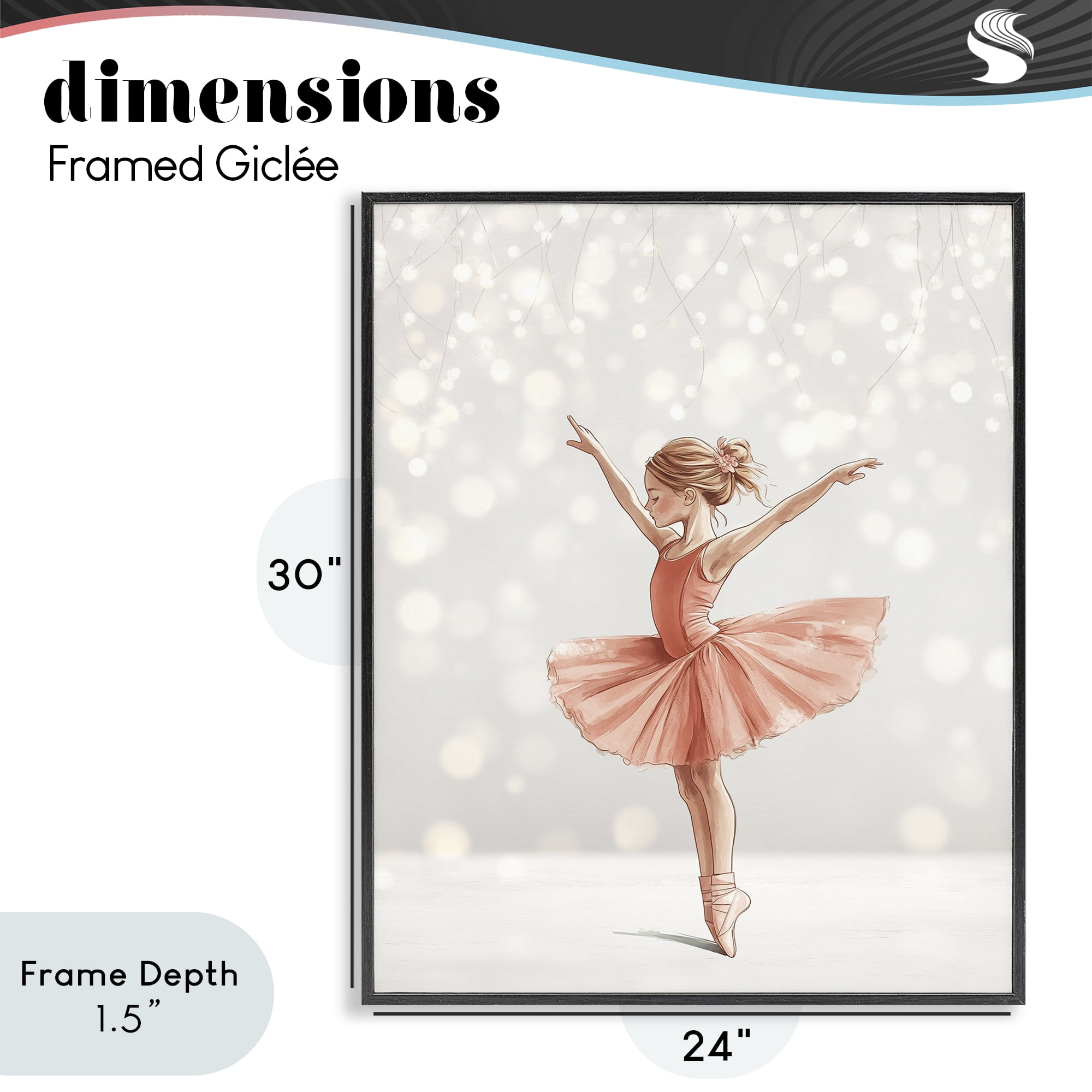 Stupell Industries Dancer In The Light Black Framed Giclee Art, design by Christine Simpson Art