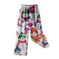 thumbnail image 3 of Gunia Girls Flannel Pajama Pants Snowman Autumn Winter Christmas Cute Cartoon Print Casual Home Long Pants Pjs Cosy Loungewear, 3 of 5