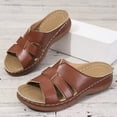 thumbnail image 5 of Modstep Orthopedic Wedge Sandals for Women Hollow Out Low Heel Non Slip Slide Shoes Wide Width Beach Slippers with Arch Support Brown 6, 5 of 7