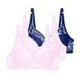 thumbnail image 2 of 3PCS Underwire Bras for Women Push up Plus Size Solid Color Lightweight Supportive Bras Ladies Comfortable Breathable Gathering Bra Woman Underwear Blue 85B, 2 of 5
