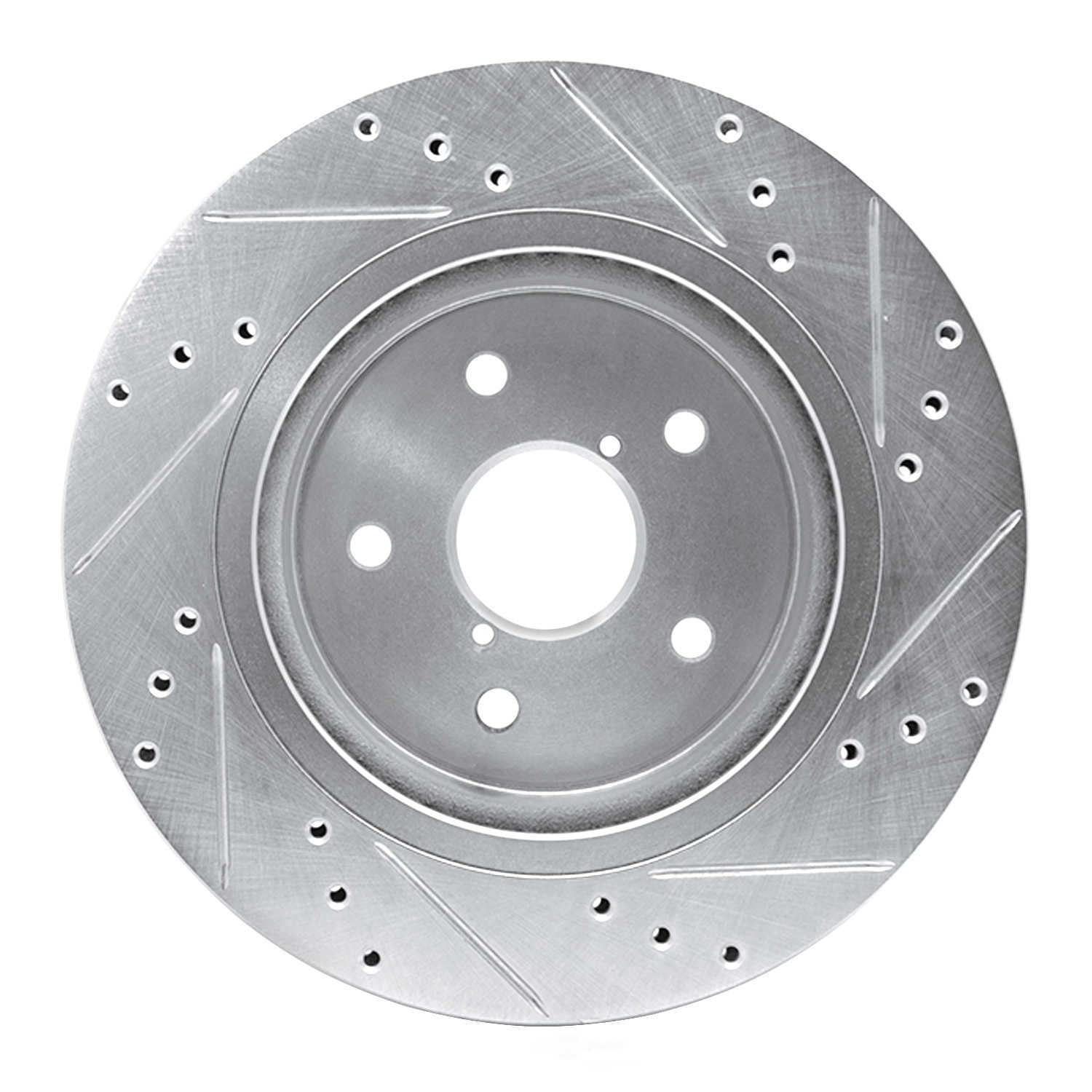 Dynamic Friction Company 631-13028L DFC Brake Rotor - Drilled And Slotted - Silver
