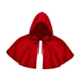 thumbnail image 2 of Capas de Halloween, capa de cosplay, capa corta, disfraz de fiesta, capucha siniestra medieval rojo, 2 of 9