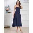 thumbnail image 4 of Vestido AGYMNX para mujer, corsé, muslo, tirantes finos, azul marino, 4 of 6
