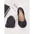 thumbnail image 2 of Gustave Women's Ballet Flats Shoes PU Leather Foldable Round Toe Slip On Flats Soft Comfortable Portable Travel Casual Dress Shoes, Black, Size 8, 2 of 8