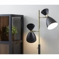 thumbnail image 3 of Two Light Brass Cinch Floor Lamp in Black Metal, 3 of 4