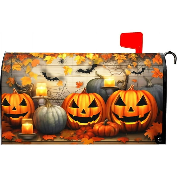 Halloween Mailbox Covers Magnetic Standard Size 18 X 21 Inch Fall Pumpkin Mailbox Cover Sunflower Orange Mailbox Wraps Post Box Cover Decoration Outdoor Garden Home Yard Outside