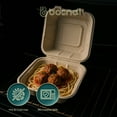 thumbnail image 3 of BOSNAL 6 inch Compostable Clamshell Boxes - Bulk Box of 500 Pcs (20 Sets of 25), 100% Bagasse, Eco-Friendly Disposable Takeout Containers for Hot & Cold Foods, Microwave Safe, 3 of 6