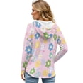thumbnail image 2 of DISNIMO Floral Printed Sweatshirts for Women Long Sleeve Hoodies Waffle V Neck Pullover Tops Fall Winter Outfits, S, 2 of 7