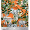 thumbnail image 1 of Soimoi Rayon Fabric Leaves,Floral & Elephant Animal Fabric Prints By Yard 42 Inch Wide, 1 of 1