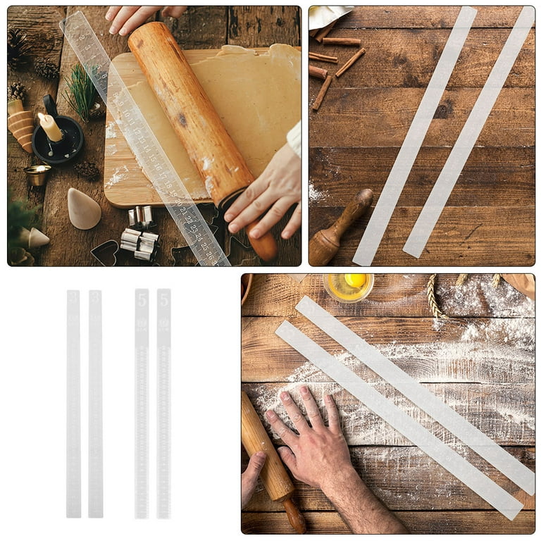 Kichvoe 2pcs Rolling Pin Guide Sticks Dough Rolling Strips Measuring Dough  Balance Thickness Rulers Acrylic Pastry Ruler for Baking Eater Fondant