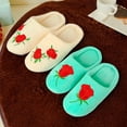 thumbnail image 4 of shpwfbe slippers for women new rose embroidered soft soled indoor non slip cotton house slippers for women womens slippers, 4 of 9