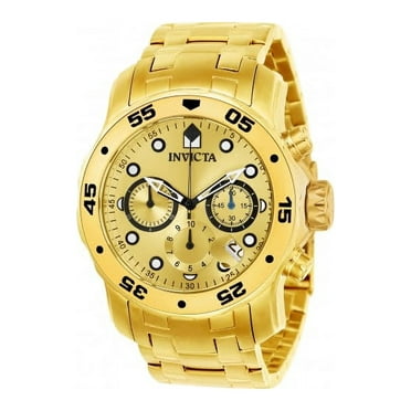 Invicta Pro Diver Men's Watch - 43mm Stainless Steel Gold-Tone, Quartz, 100m Water Resistant, VD53 Model