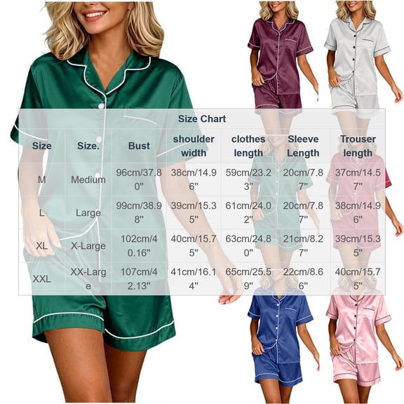 DIOAZUD Satin Pajama Set for Women Short Sleeve Button Down Sleepwear with Pocket Dreamy Soft Silky 2 Piece Lounge Set Gray M-XXL