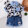 thumbnail image 2 of Gerichy Boys Summer Outfits Toddler Boys Short Sleeve Cartoon Animal Prints T Shirt Tops Shorts Child Kids Set&Outfits, 2 of 9