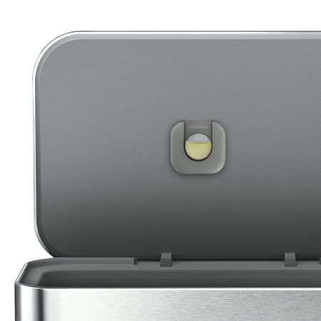 simplehuman 58 Liter Dual Compartment Rectangular Sensor Can with Voice and Motion Control, Brushed Stainless Steel - Brushed Stainless Steel