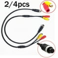 thumbnail image 2 of 2/4Pcs 4 Pin FeMale to RCA Adapter Cable Converter for Car Backup Camera Video, 2 of 7