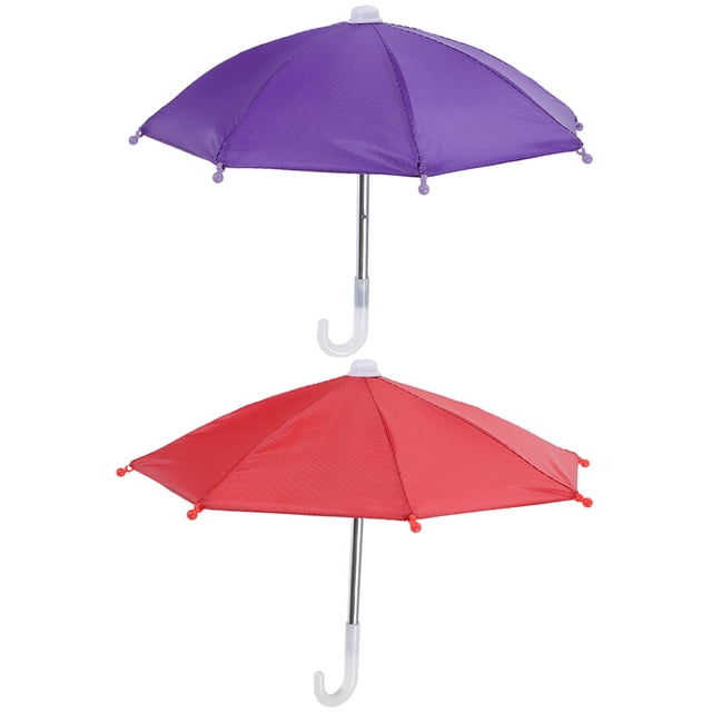 2Pcs Decorative Phone Protector Small Phone Sunshade Riding Small Umbrella Universal Phone Sunshade