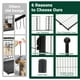thumbnail image 2 of Corral para Perros de 40" de Alto, 8 Paneles, Ejercicio para Mascotas Interior/Exterior, Metal Resistente, Puerta Amplia y Umbral Bajo, 2 of 6