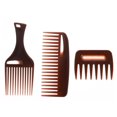 thumbnail image 1 of HLONK Detangling Afro Hair Comb Set  3Pcs Brown Wide Comb for Thick Thin Curly Hair, 1 of 7