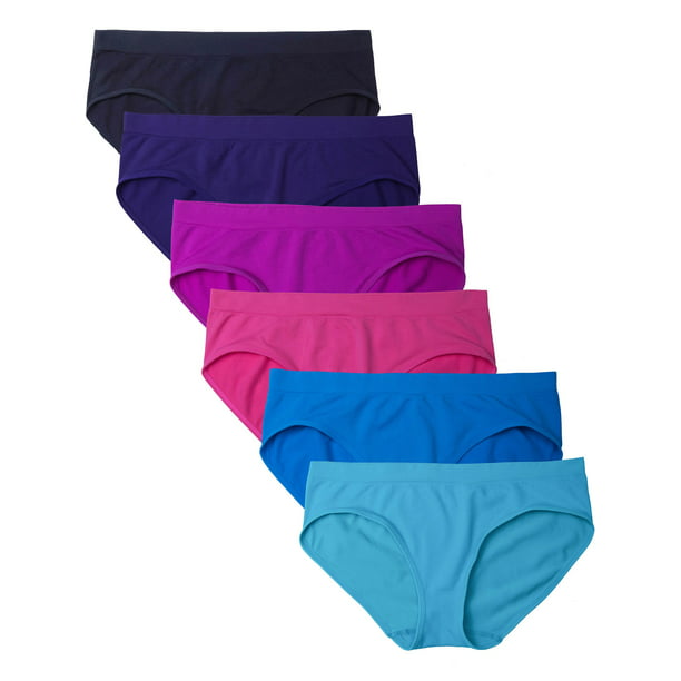 Kalon - Kalon Women's 6 Pack Hipster Brief Nylon Spandex Underwear ...