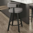 thumbnail image 5 of Amisco Parker 30 In. Swivel Bar Stool - Taupe Grey Faux Leather / Black Metal, 5 of 9