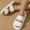 White, variant on Aloohaidyvio Slippers for Women Crossbands House Bedroom Slides Linen Open Toe Cozy Corduroy Fuzzy Slide Sandals Indoor Outdoor Four Seasons