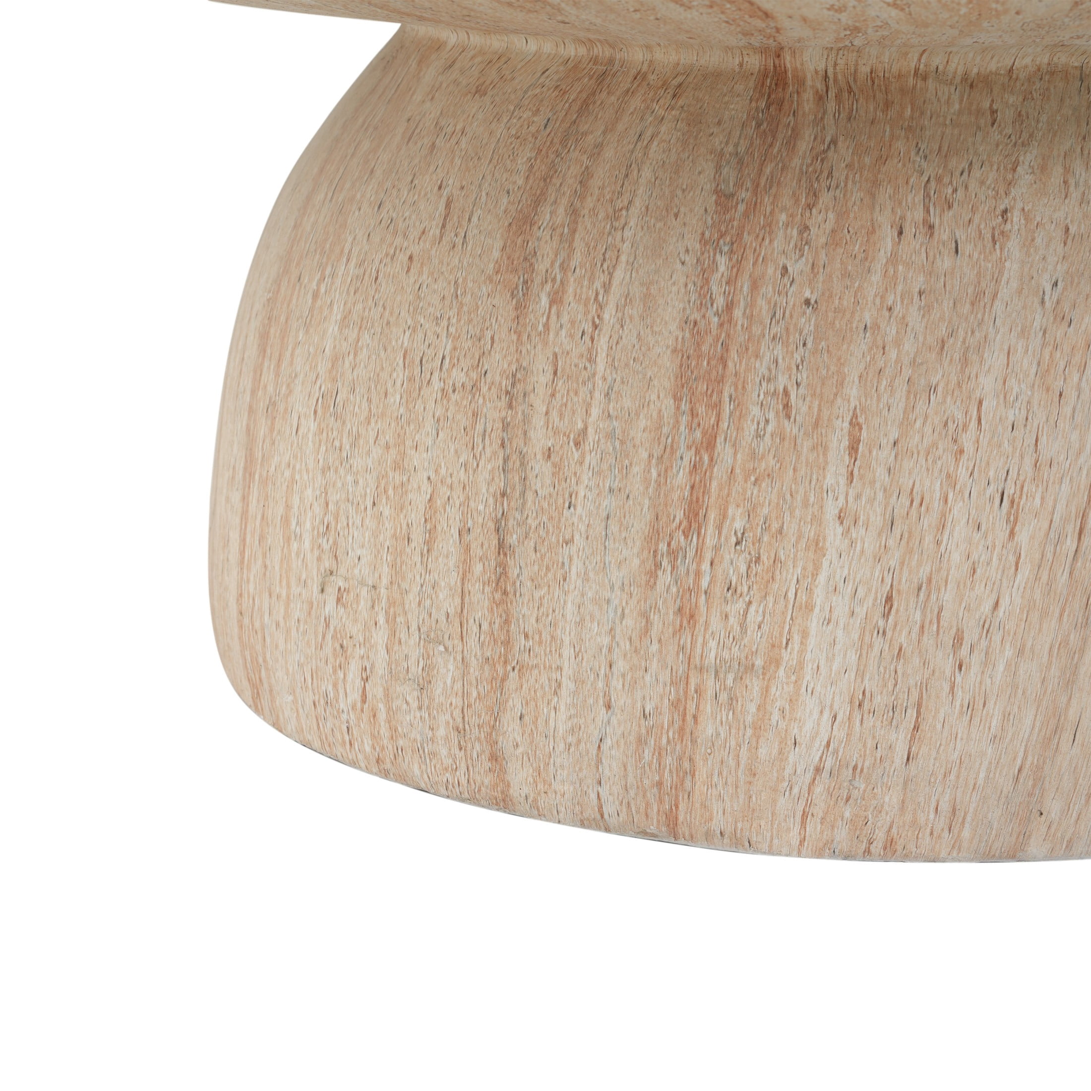 Christopher Knight Home 27.5" Round MGO Coffee Table, Indoor/Outdoor Modern Accent Table, Travertine Finish