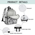 thumbnail image 4 of Black and White Geometric Quatrefoil Pattern Backpack for School,Cute School Bag,Schoolbag with Adjustable Shoulder Straps & Padded Back,15.25"x11.5"x5.25", 4 of 5