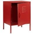 thumbnail image 3 of Bouclair Red Metal Locker Side Table, 3 of 10