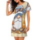 thumbnail image 2 of Balery Hello Summer Cute Gnome Camisón de manga corta con cuello redondo para mujer, cómodo y elegante., 2 of 6