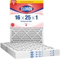 thumbnail image 1 of Clorox 16x25x1 Air Filter, MERV 8 Pleated HVAC AC Furnace Air Filters, MPR 600 & FPR 5 &ndash; Pack of 4, 1 of 7