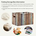 thumbnail image 5 of Coolnut Large Foldable Storage Bin Vintage Retro Wooden Fabric Storage Baskets Collapsible Decorative Baskets Organizing Basket Bin with PU Handles for Shelves Home Closet-1Pack Decor Gifts, 5 of 7