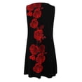 thumbnail image 4 of Robe d'Été P-2TG pour Femmes Robes de Printemps 2022 Robe Grande Taille pour Femmes Robe à Col Rond Sans Manches Mignonne à Volants Évasée Fluide Plage Soleil Mini Camisole Courte Robes Cadeaux pour Femmes, 4 of 6