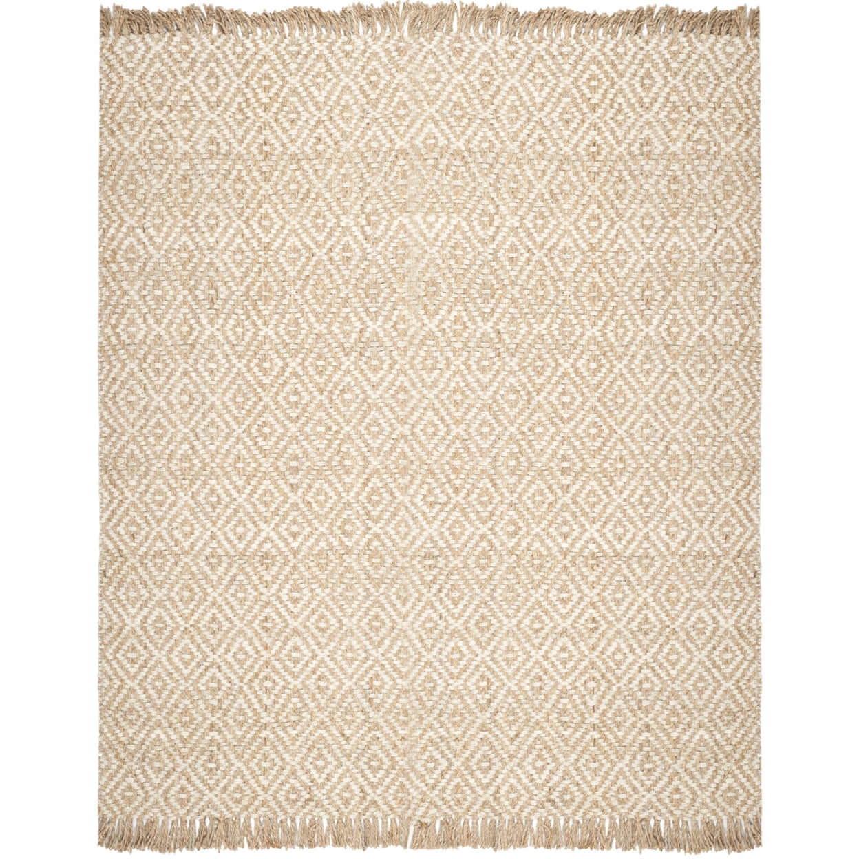 SAFAVIEH Natural Fiber Roland Braided Jute Area Rug, Natural/Ivory, 5' x 8'