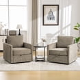 thumbnail image 3 of Newest Swivel Accent Chair with Hidden Storage, Diamond Tufted Armrests Square Club Chair & Pillow, 360° Rotating, taupe, 3 of 12