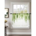 thumbnail image 2 of Sheer Curtains 45 Inch Length, Green Semi Sheer Curtains Light Filtering Window Treatment, Summer Botanical Leaves Watercolor Privacy Voile Drapes for Living Room Bedroom 52x45 Inch, 2 of 7