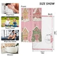 thumbnail image 6 of Yayeee 2 Pack Hand Towels for Bathroom 100% Cotton 16" x 28" Soft Absorbent Kitchen Towel, Pink Christmas House, 6 of 7