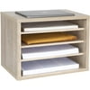 AdirOffice Stackable Shelves Desktop Paper Organizer Classroom/Office/Home Literature File Sorter, Medium Oak