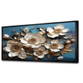 thumbnail image 2 of Designart "Orchid Elegance Golden, White, and Blue Blossoms II" Extra Large Floral Framed Wall Art - Modern Farmhouse Gold Abstract Floral Hallway Framed Wall Art Decor, 2 of 6
