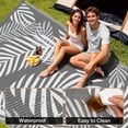 thumbnail image 4 of Kohree Outdoor Plastic Straw Rug 8'x10' ,Waterproof Mat with 4 Corner Loops Indoor Outdoor for RV, Camping, Deck ,Balcony (Palm leaves-Green), 4 of 10
