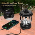 thumbnail image 3 of Lámpara LED verde para acampada, recargable por USB, luz blanca cálida regulable Vintage, Banco de energía de 5200mAh para acampar, pescar, senderismo, cuevas, etc., 3 of 5