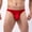 Red, variant on HUPOM Mens Underwear Boxer Briefs Male Thongs Low waist Drop Waist Solid Thong Dark Blue M