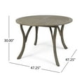 thumbnail image 5 of Noble House Hermosa 47" Round Wooden Patio Dining Table in Gray, 5 of 6