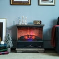 thumbnail image 3 of Costway 27'' Freestanding Electric Fireplace Heater w/ 3-Level Flame Thermostat Natural, 3 of 11