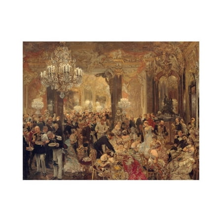 Art Dinner - The Dinner at the Ball, 1878 Print Wall Art By Adolph Friedrich von Menzel