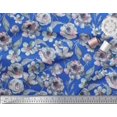 thumbnail image 3 of Soimoi Cotton Cambric Fabric Leaves,Periwinkle & Rose Floral Print Fabric by Yard 56 Inch Wide, 3 of 3