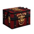 thumbnail image 2 of Cififendec Christmas Vintage Treasure Chest Storage Bin, 19.69"×13.78", Fabric Organizer with Pirate Trunk Print for Clothing Storing and Toy Space Arranging, 2 of 6